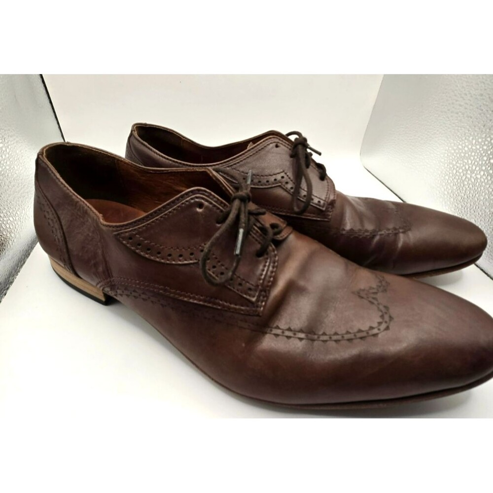 Via Patomi Brown Leather Brogue Derby Shoes | Made in Portugal | EU 44 (US 11)